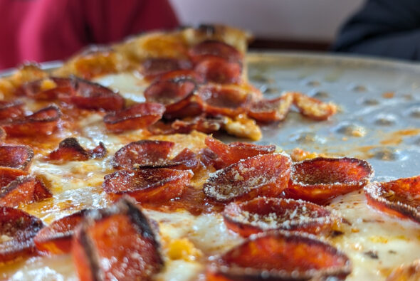 Pepperoni pizza at Evergreen Pizza Co., 