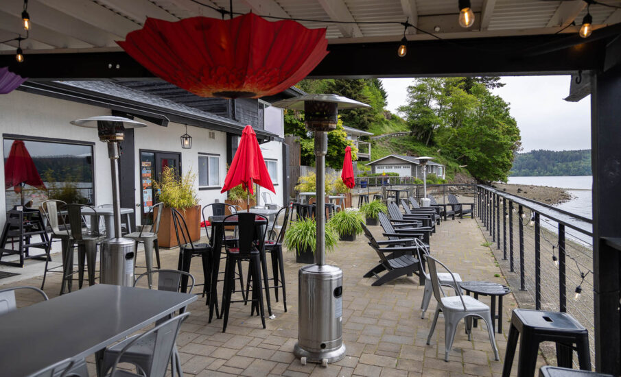 Patio seating at Olalla Bay Market & Landing