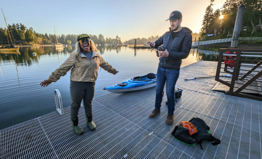 Photo of people on a dock on the Kitsap Peninsula