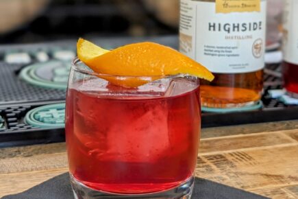 Photo of negroni drink from Highside Distilling in Bainbridge Island, WA