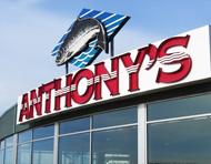 Photo of building exterior and sign at Anthony's Sinclair Inlet Restaurant