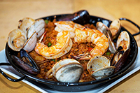 photo of clams and shrimp dish at Burrata Bistro and Paella Bar