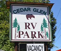 Photo of Cedar Glen RV Park sign