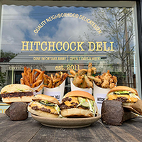 photo of burgers and fries outside at Cafe Hitchcock