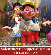 Photo of puppets at the Aurora Valentinetti Puppet Museum - Bremerton, WA