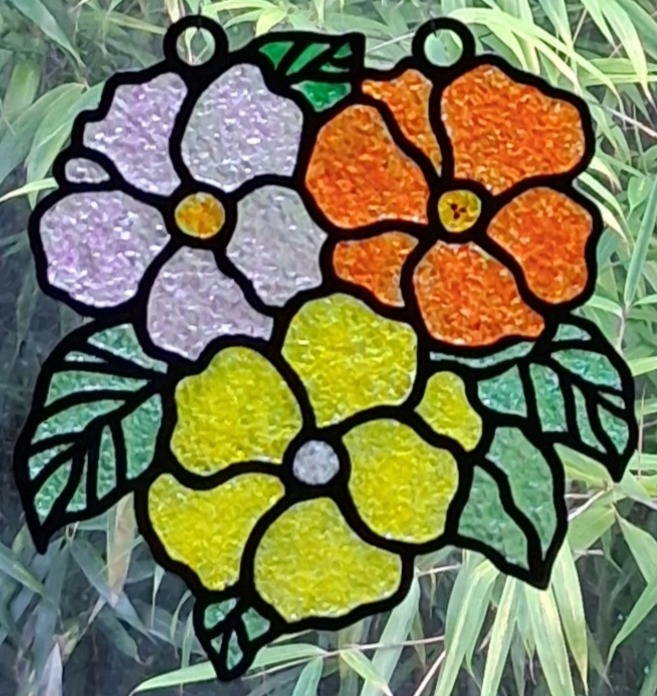 Faux Stained Glass Flowers