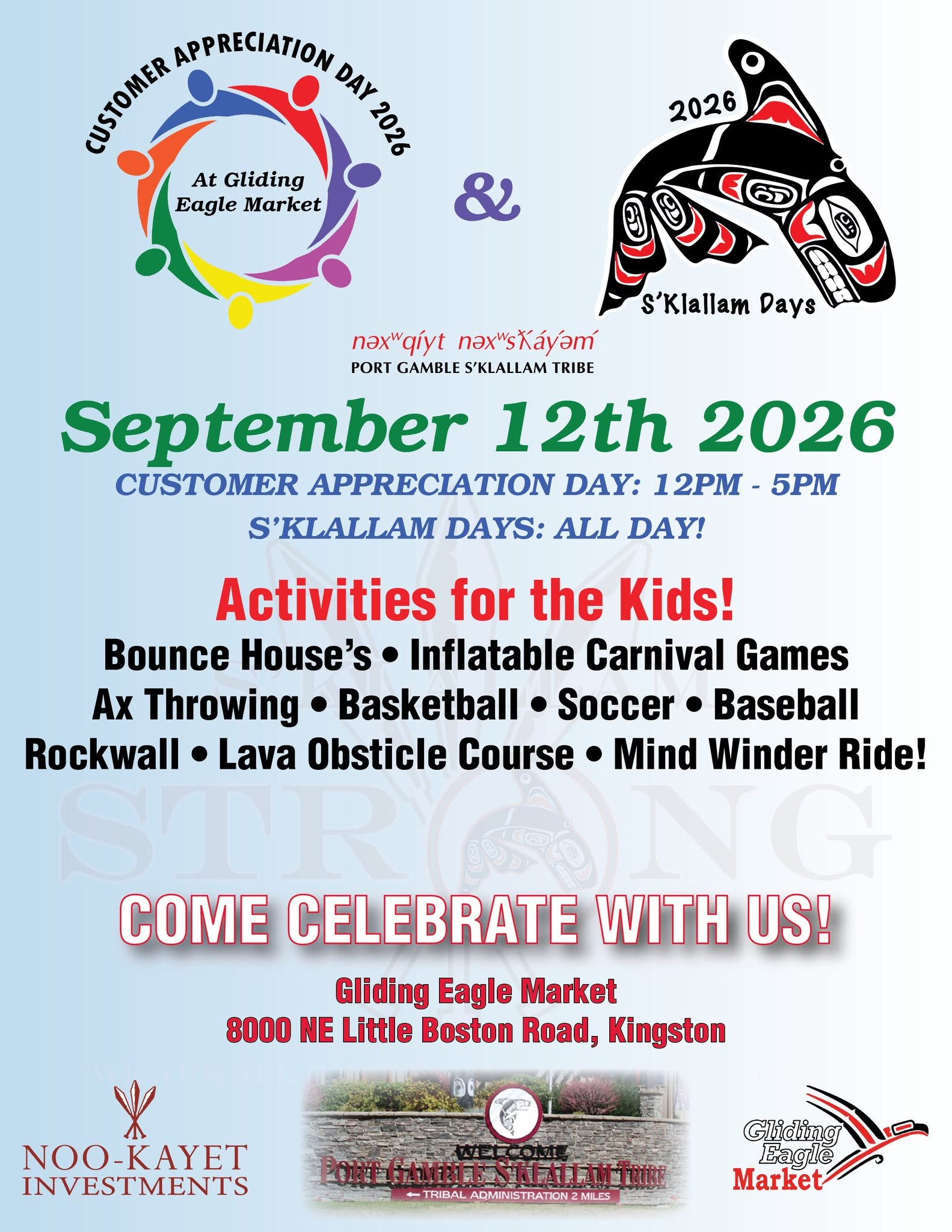 S’Klallam Days 2026 & Customer Appreciation Day at Gliding Eagle Market